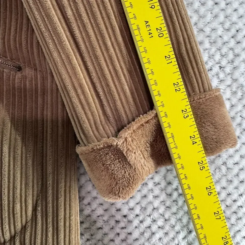 VTG Harve Benard Corduroy Penny Lane Jacket M Tan Long Length Plush Backing